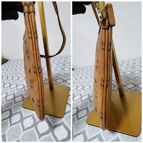 MCM Visetos Liz Shopper Pochette/Shoulder Bag Cognac - Picture 6 of 10